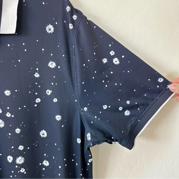 G/FORE Navy Splatter Print Short Sleeve Golf Polo Extra Large - Picture 7 of 11